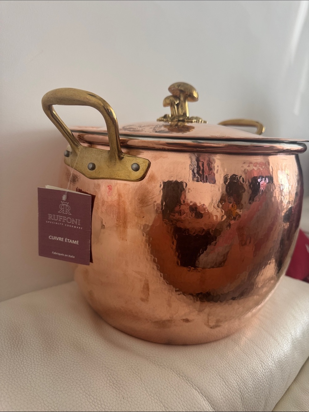 Ruffoni Hammered Copper Stockpot with Lid - Copper